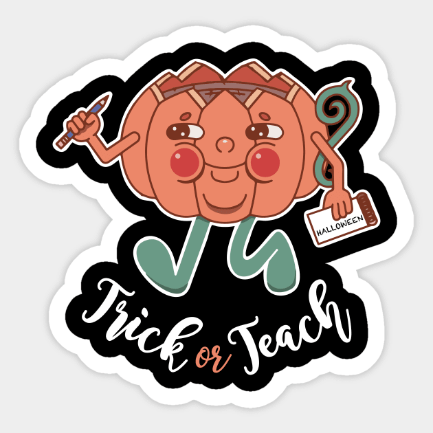 Trick or Teach Teacher Student Halloween Sticker by Abuewaida 